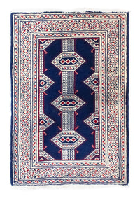 Turkaman Rug - 88 x 62 cm - blue