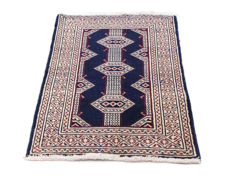 Turkaman Rug - 88 x 62 cm - blue