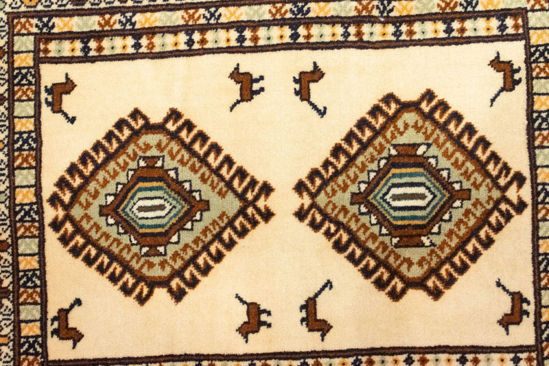 Turkaman Rug - 87 x 64 cm - blue