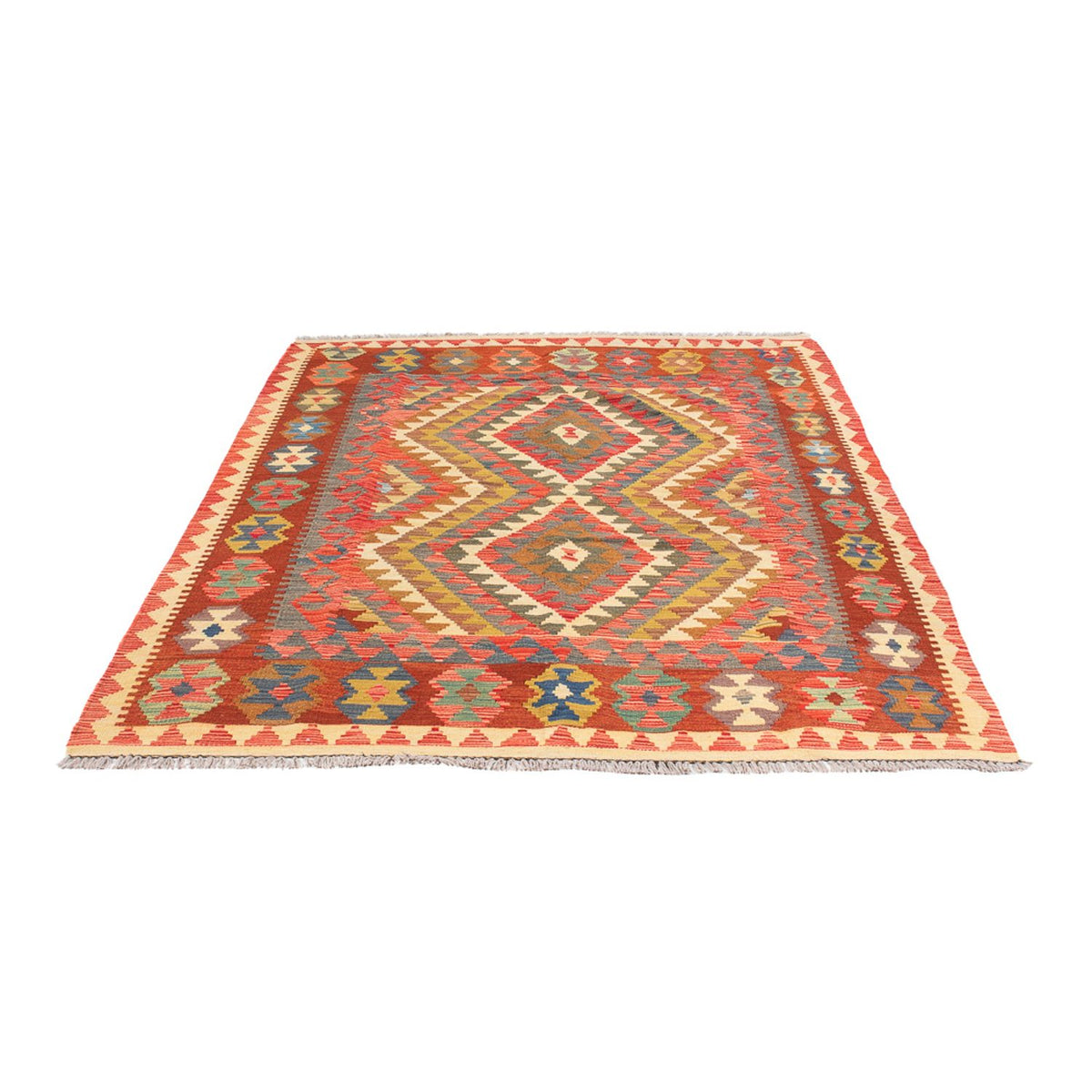 Kelim Rug - Splash - 198 x 148 cm - multicolored