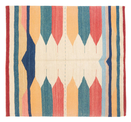 Kelim Rug - Oriental square  - 129 x 125 cm - mint green