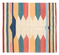 Kelim Rug - Oriental square  - 129 x 125 cm - mint green