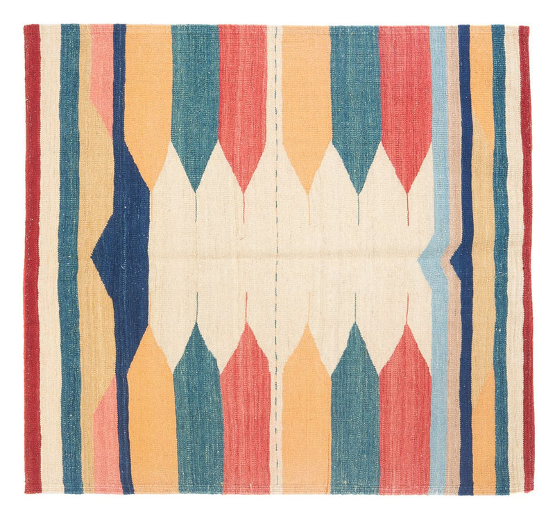 Kelim Rug - Oriental square  - 129 x 125 cm - mint green