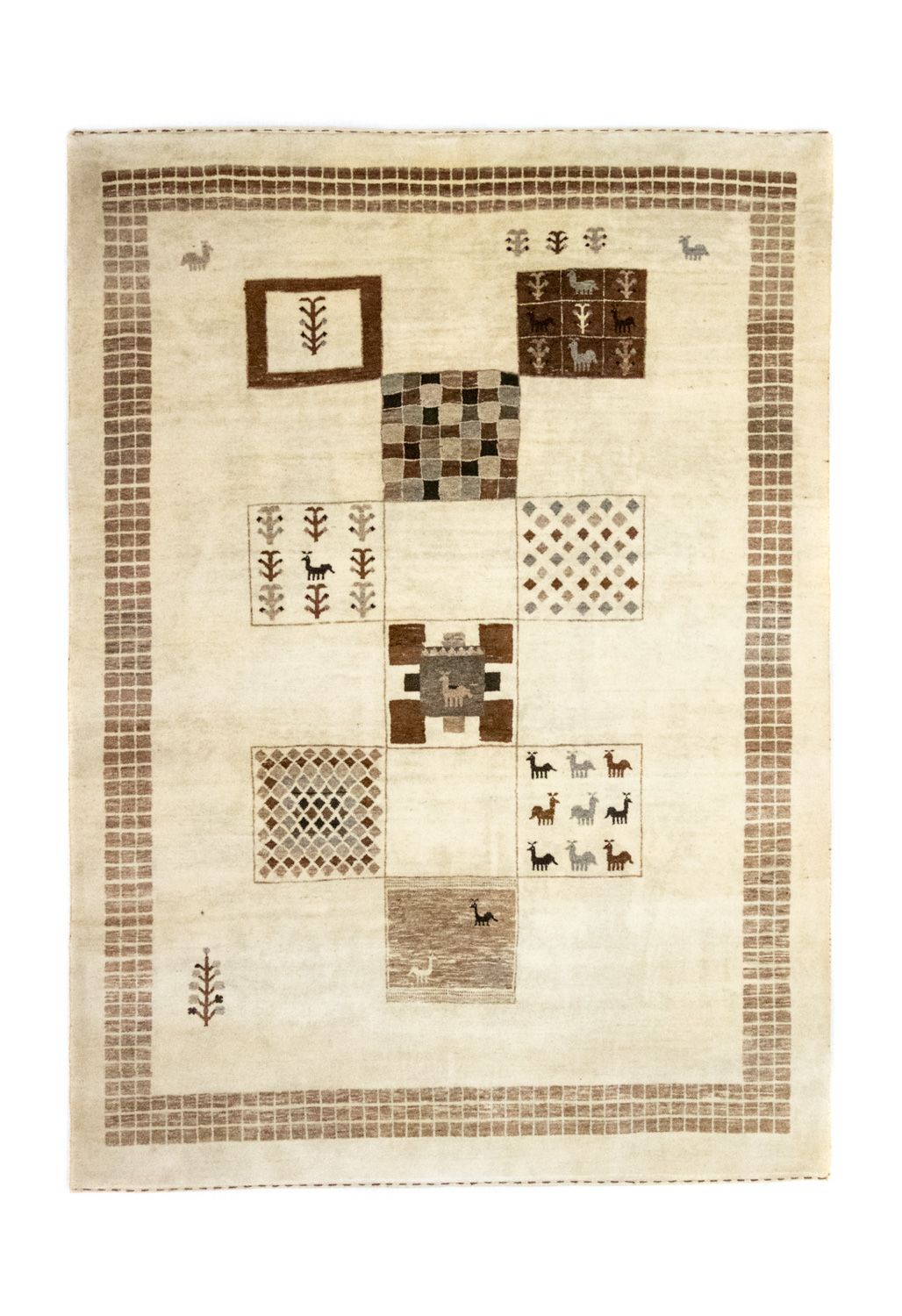 Gabbeh Rug - Loribaft Perser - 219 x 157 cm - beige