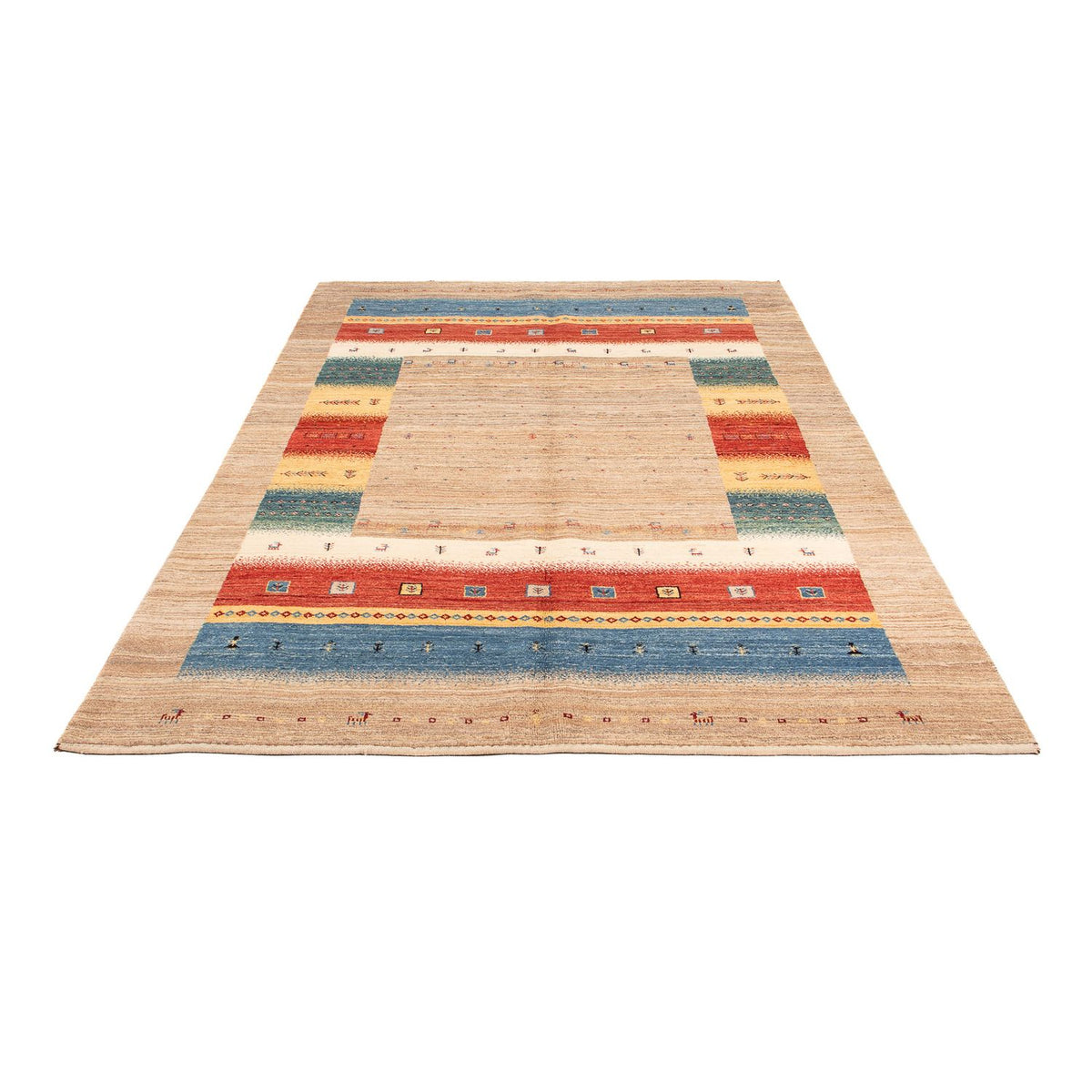 Gabbeh Rug - Loribaft Perser - 245 x 157 cm - beige