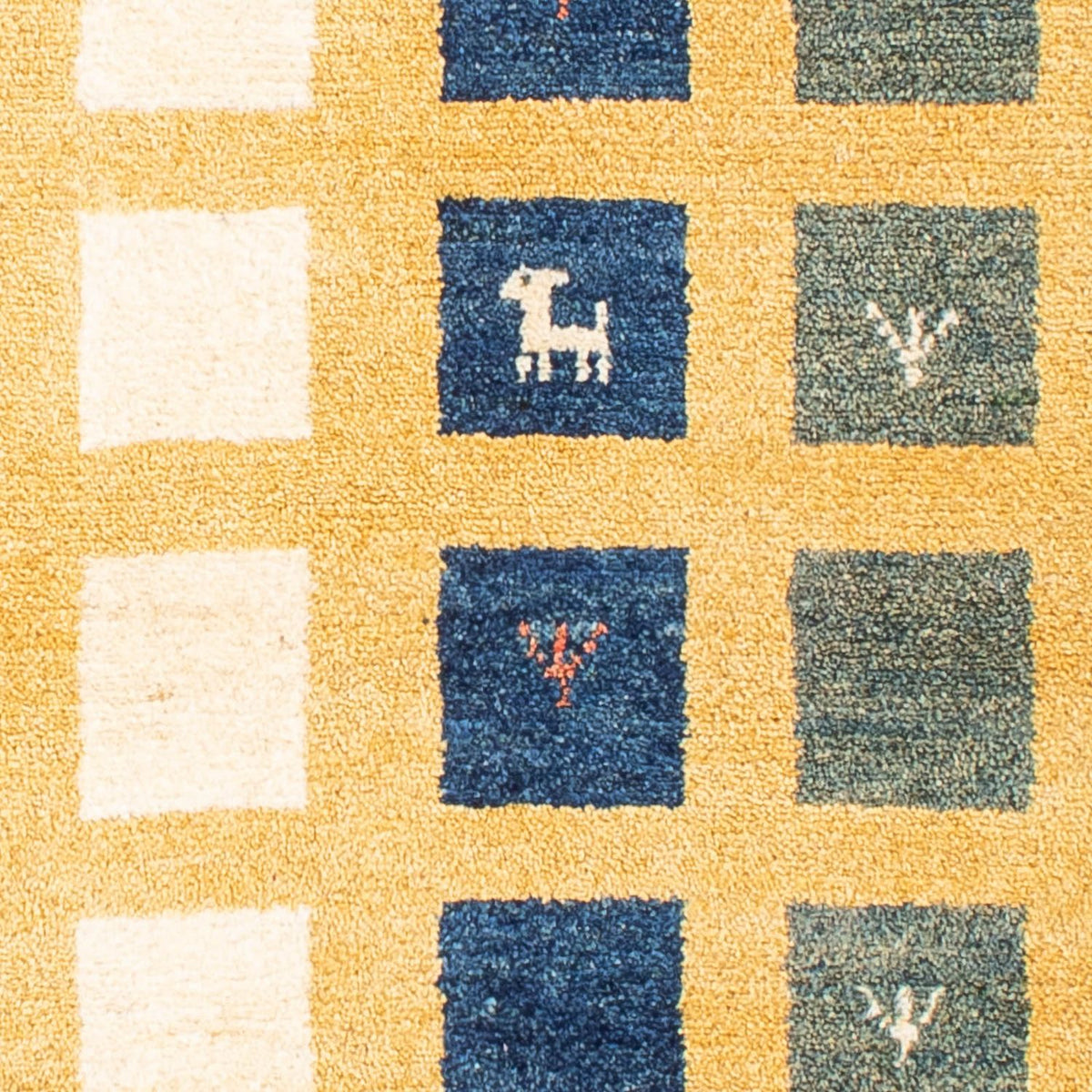 Gabbeh Rug - Loribaft Perser - 118 x 84 cm - mustard yellow