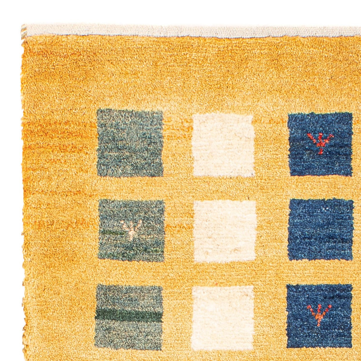 Gabbeh Rug - Loribaft Perser - 118 x 84 cm - mustard yellow