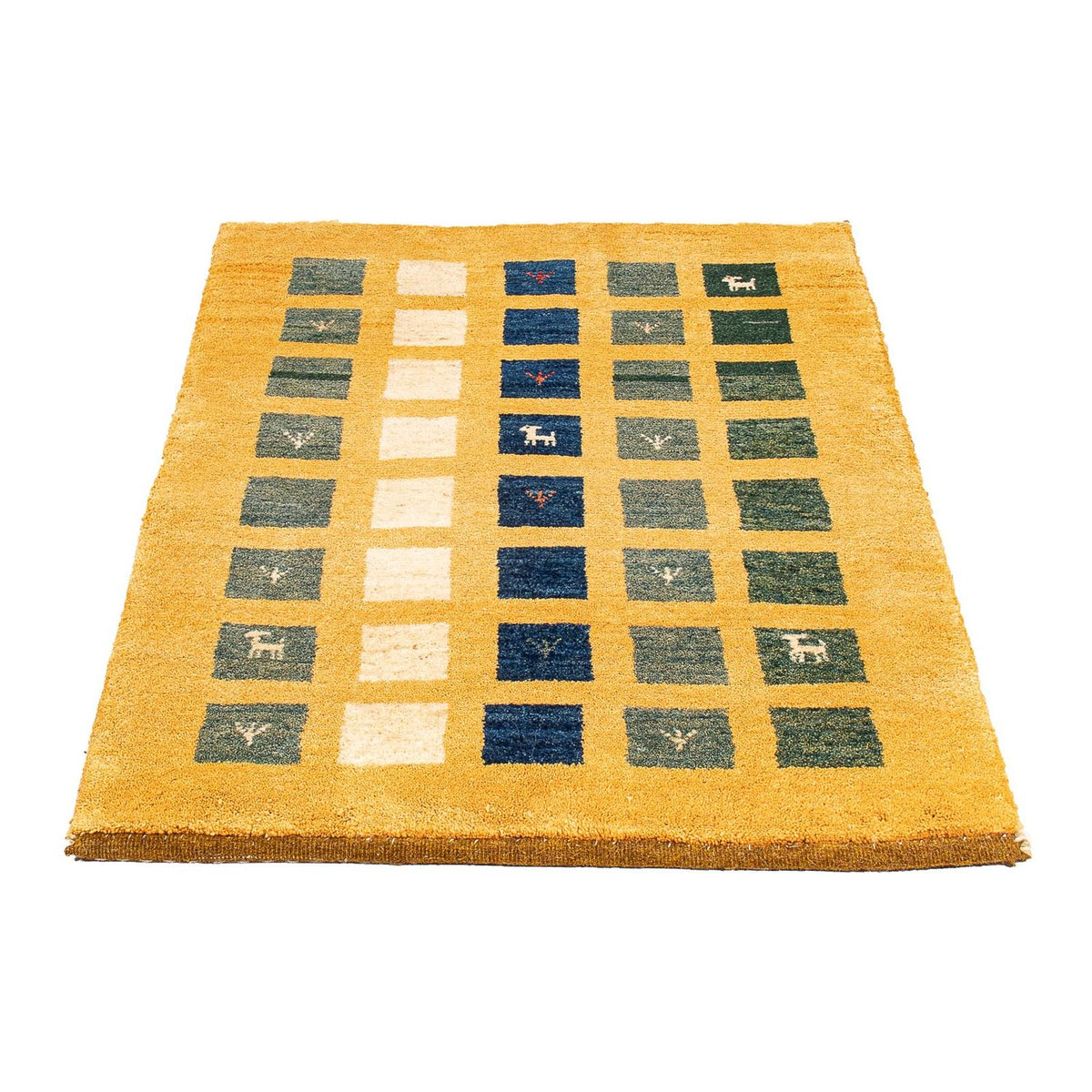 Gabbeh Rug - Loribaft Perser - 118 x 84 cm - mustard yellow
