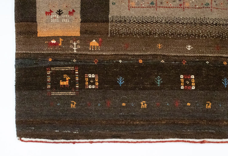 Gabbeh Rug - Loribaft Perser - 194 x 148 cm - brown