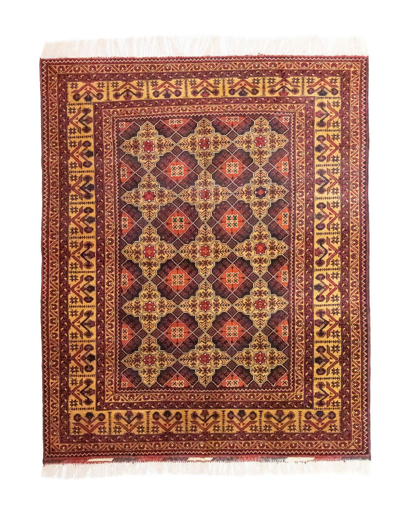 Afghan Rug - 195 x 153 cm - brown