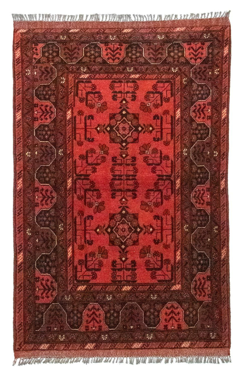 Afghan Rug - Kunduz - 150 x 100 cm - red