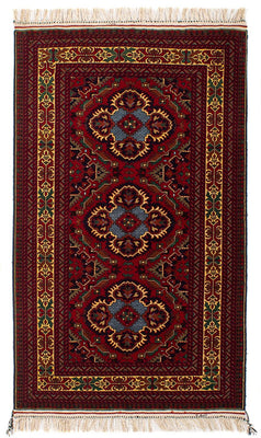Afghan Rug - 145 x 93 cm - dark red