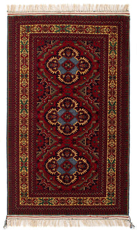 Afghan Rug - 145 x 93 cm - dark red