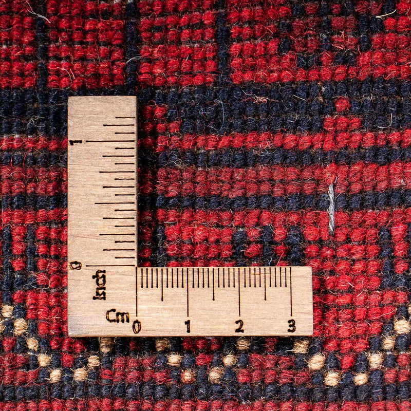 Runner Afghan Rug - Kunduz - 298 x 79 cm - dark red