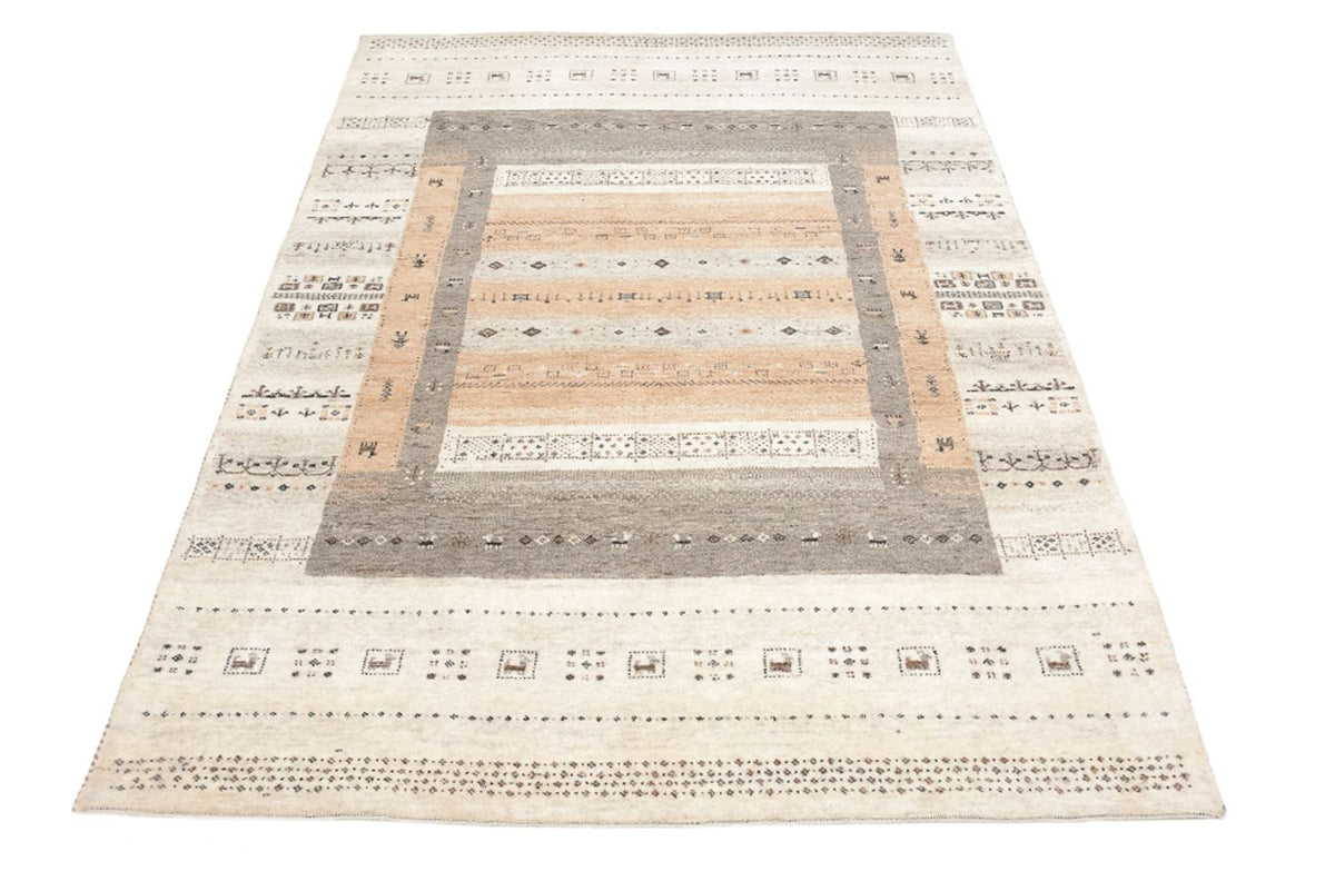 Gabbeh Rug - Loribaft Indus - 201 x 140 cm - dark beige