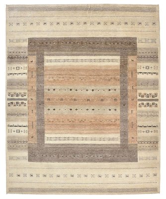 Gabbeh Rug - Loribaft Indus - 302 x 248 cm - dark beige
