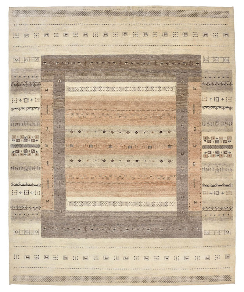 Gabbeh Rug - Loribaft Indus - 302 x 248 cm - dark beige