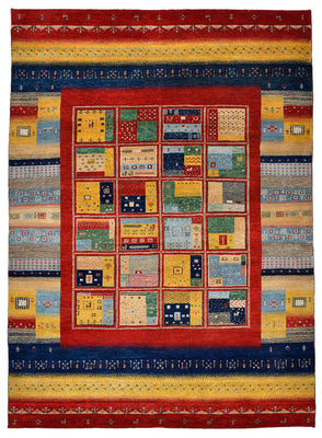Gabbeh Rug - Loribaft Indus - 240 x 173 cm - multicolored