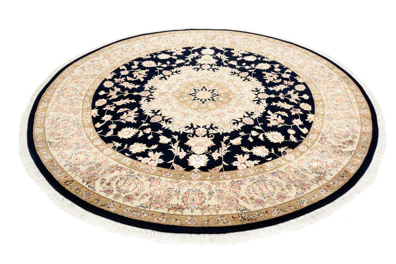 Oriental Rug - Tabriz round  - 218 x 216 cm - dark blue