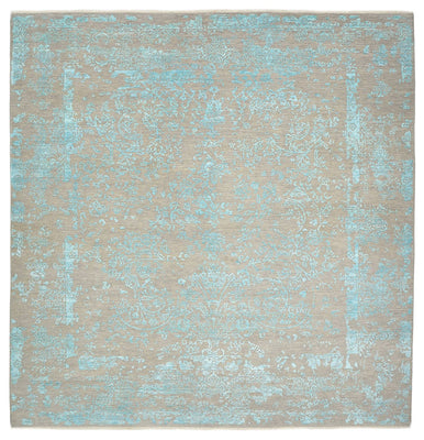 Designer Rug square  - 308 x 303 cm - light blue