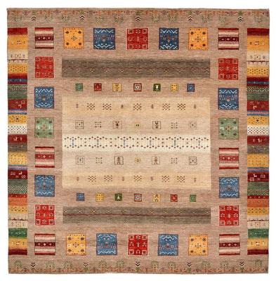 Gabbeh Rug - Loribaft Indus square  - 203 x 201 cm - multicolored