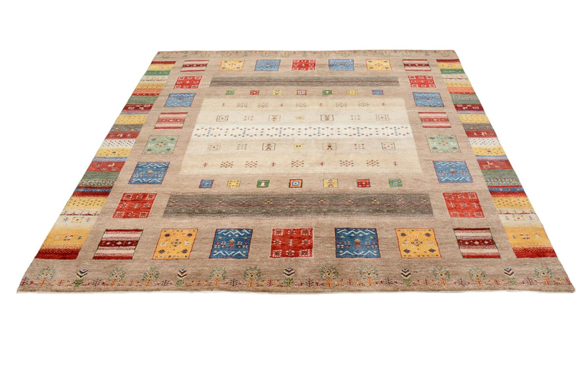 Gabbeh Rug - Loribaft Indus square  - 203 x 201 cm - multicolored