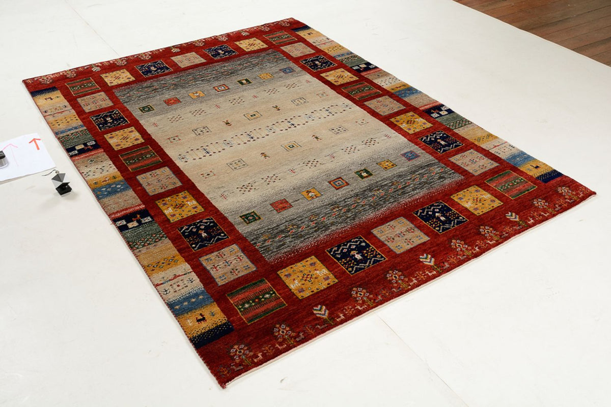 Gabbeh Rug - Loribaft Indus - 204 x 150 cm - multicolored