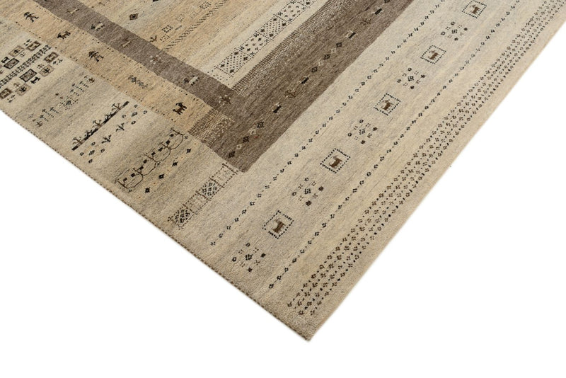 Gabbeh Rug - Loribaft Indus - 203 x 146 cm - dark beige