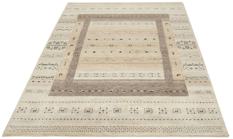 Gabbeh Rug - Loribaft Indus - 203 x 146 cm - dark beige