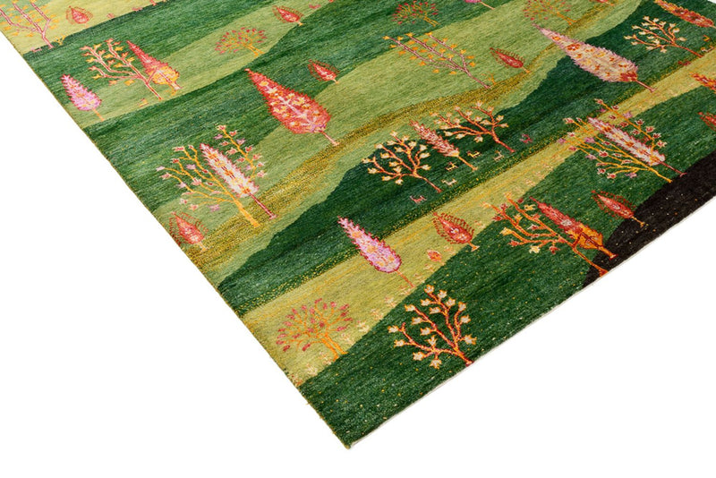 Gabbeh Rug - Loribaft Indus - 247 x 172 cm - green