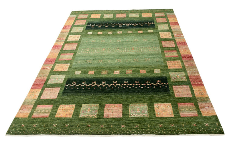 Gabbeh Rug - Loribaft Indus - 238 x 173 cm - green