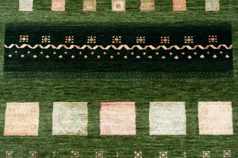 Gabbeh Rug - Loribaft Indus - 238 x 173 cm - green