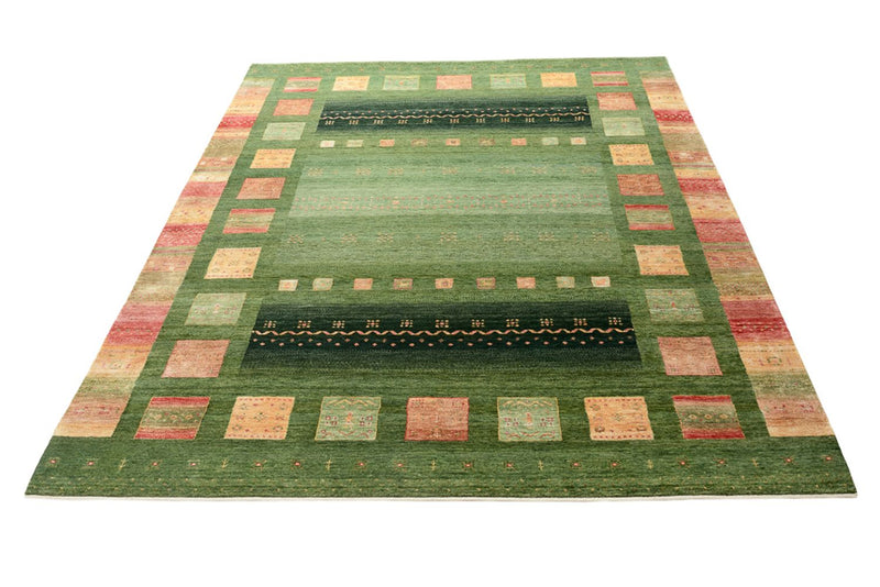 Gabbeh Rug - Loribaft Indus - 302 x 248 cm - green