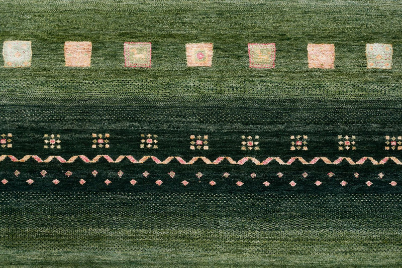 Gabbeh Rug - Loribaft Indus - 302 x 248 cm - green