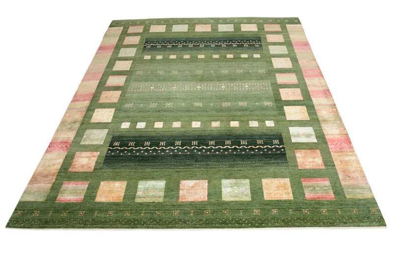 Gabbeh Rug - Loribaft Indus - 302 x 248 cm - green