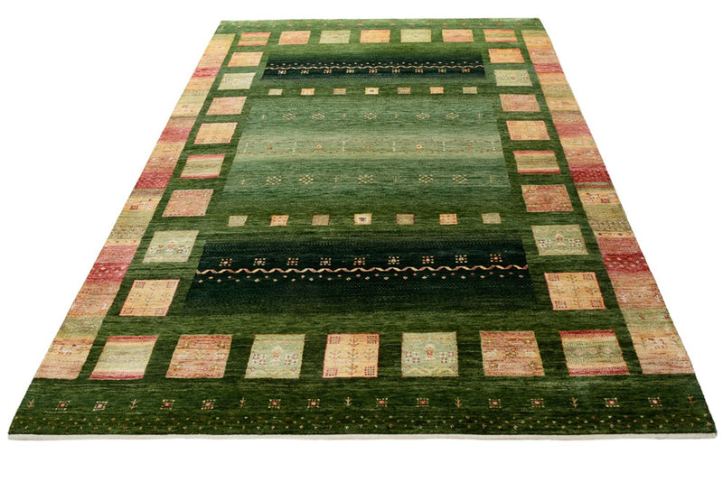 Gabbeh Rug - Loribaft Indus - 245 x 178 cm - green