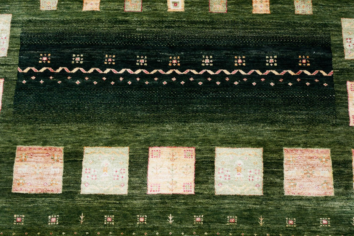 Gabbeh Rug - Loribaft Indus - 245 x 178 cm - green