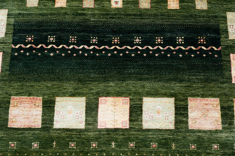 Gabbeh Rug - Loribaft Indus - 245 x 178 cm - green