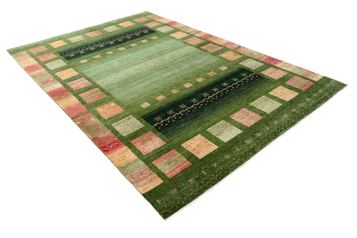 Gabbeh Rug - Loribaft Indus - 308 x 205 cm - green