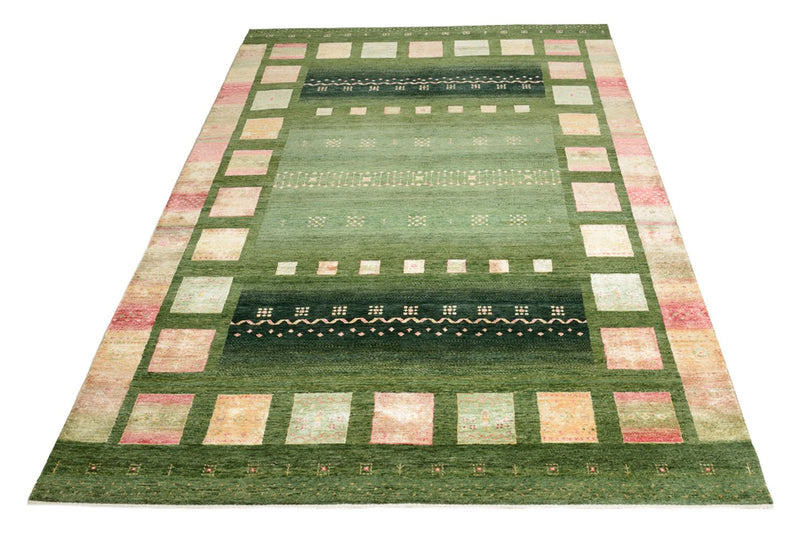 Gabbeh Rug - Loribaft Indus - 308 x 205 cm - green