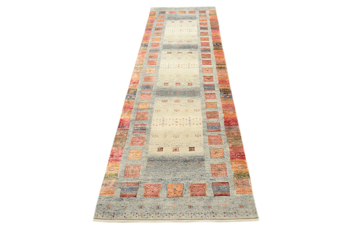 Runner Gabbeh Rug - Loribaft Indus - 295 x 82 cm - multicolored