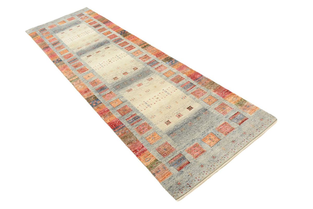 Runner Gabbeh Rug - Loribaft Indus - 295 x 82 cm - multicolored