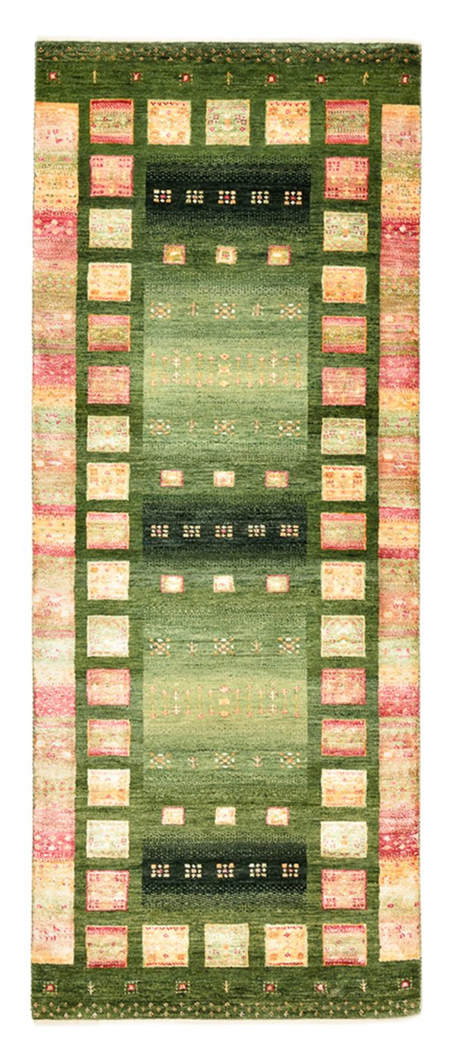 Runner Gabbeh Rug - Loribaft Indus - 192 x 76 cm - multicolored