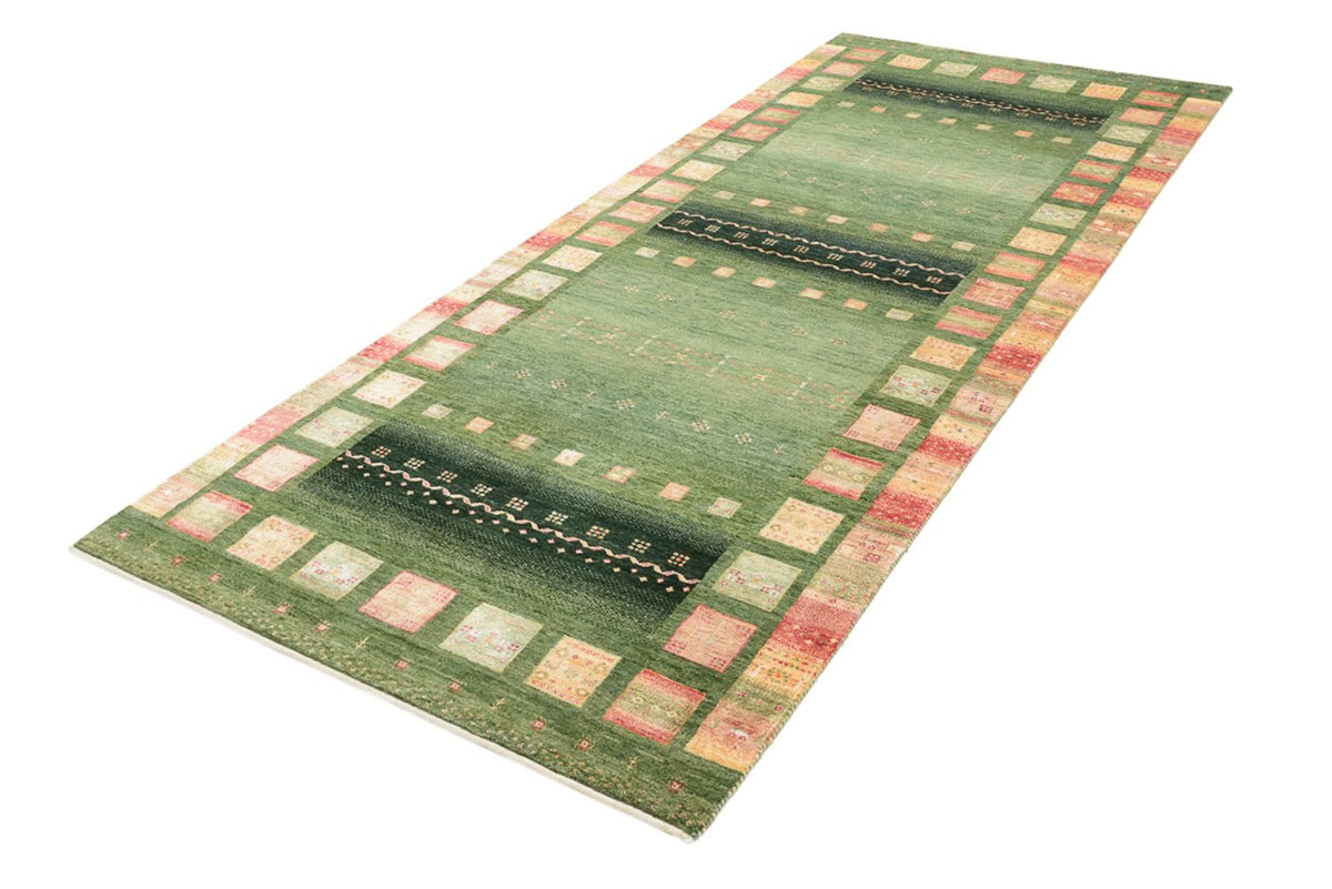 Runner Gabbeh Rug - Loribaft Indus - 301 x 129 cm - multicolored
