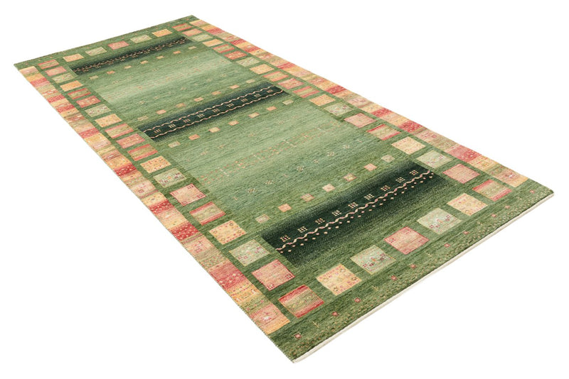 Runner Gabbeh Rug - Loribaft Indus - 301 x 129 cm - multicolored