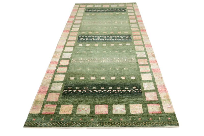 Runner Gabbeh Rug - Loribaft Indus - 301 x 129 cm - multicolored
