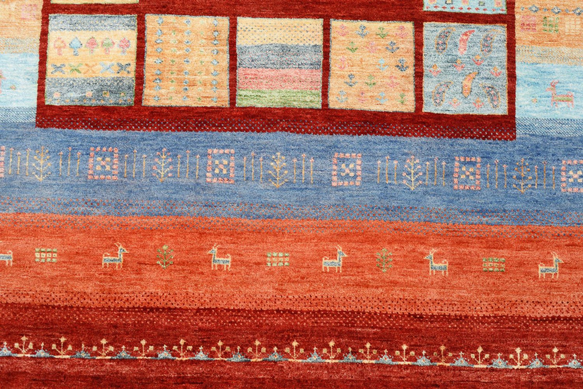 Gabbeh Rug - Loribaft Indus - 241 x 178 cm - multicolored
