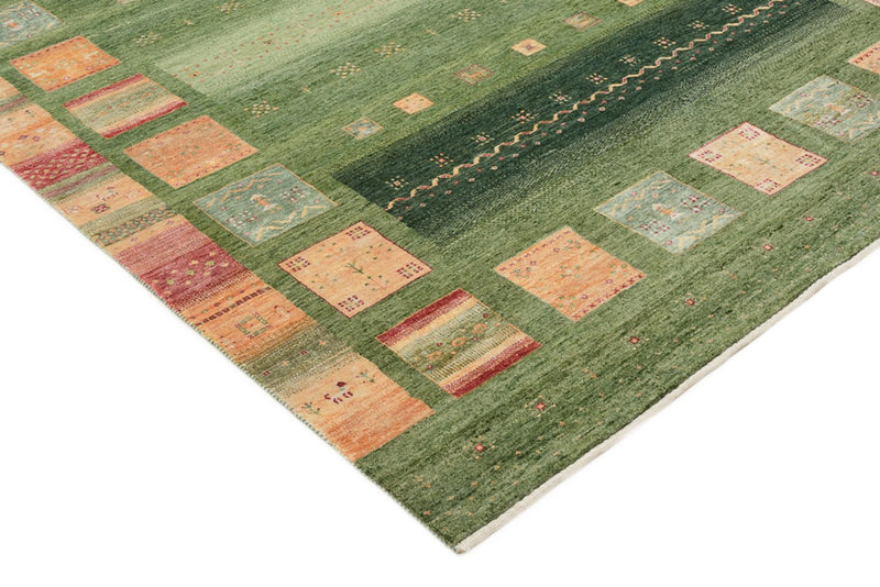 Gabbeh Rug - Loribaft Indus - 259 x 208 cm - green