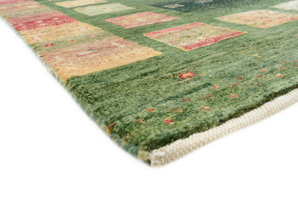 Runner Gabbeh Rug - Loribaft Indus - 296 x 82 cm - green