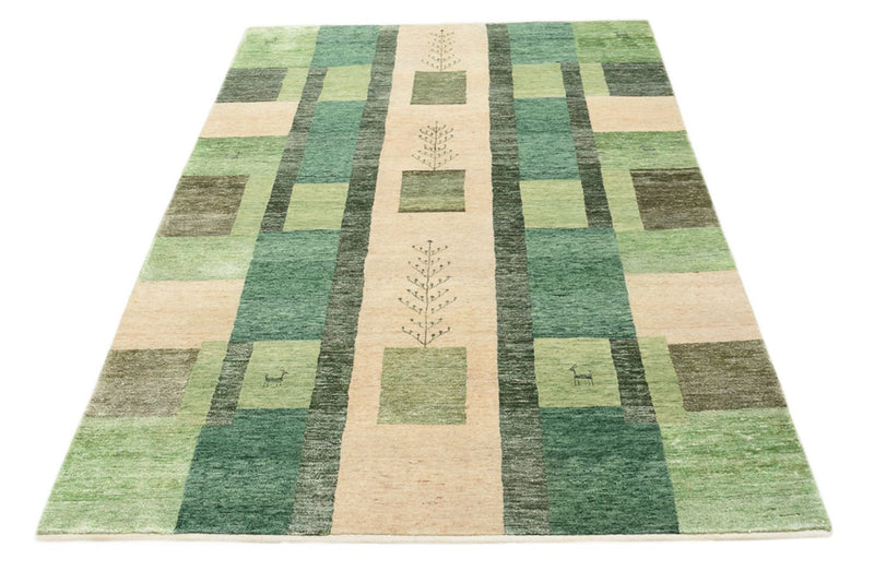Gabbeh Rug - Loribaft Indus - 204 x 150 cm - green